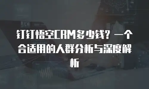 钉钉悟空CRM多少钱？一个合适用的人群分析与深度解析