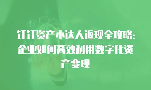 钉钉资产小达人返现全攻略：企业如何高效利用数字化资产变现