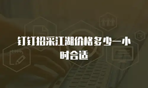 钉钉招采江湖价格多少一小时合适