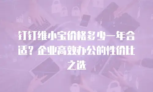 钉钉维小宝价格多少一年合适？企业高效办公的性价比之选