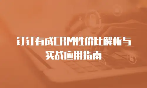 钉钉有成CRM性价比解析与实战应用指南