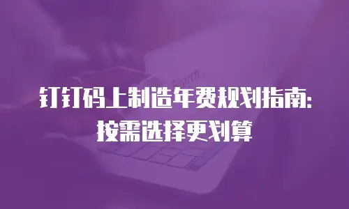 钉钉码上制造年费规划指南：按需选择更划算