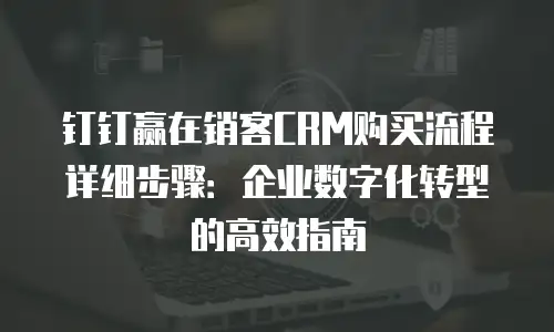 钉钉赢在销客CRM购买流程详细步骤：企业数字化转型的高效指南