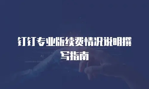 钉钉专业版续费情况说明撰写指南