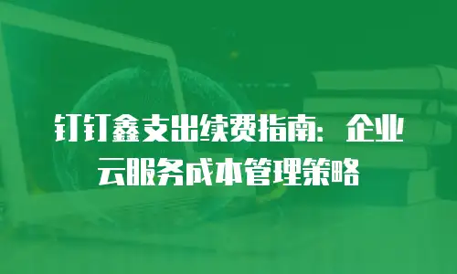 钉钉鑫支出续费指南：企业云服务成本管理策略