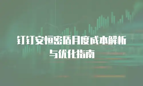 钉钉安恒密盾月度成本解析与优化指南