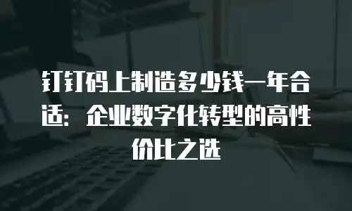 钉钉码上制造多少钱一年合适：企业数字化转型的高性价比之选