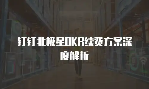 钉钉北极星OKR续费方案深度解析
