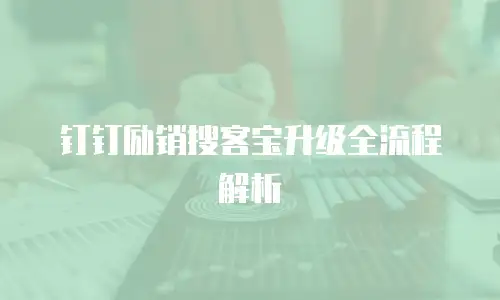 钉钉励销搜客宝升级全流程解析