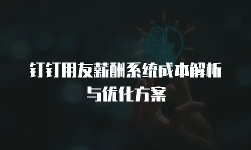 钉钉用友薪酬系统成本解析与优化方案
