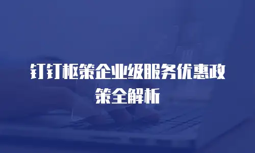 钉钉枢策企业级服务优惠政策全解析