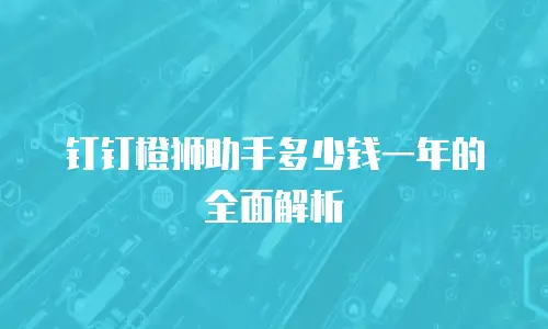 钉钉橙狮助手多少钱一年的全面解析