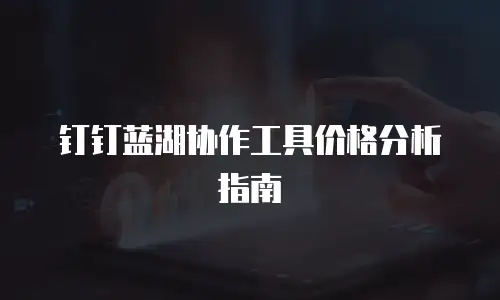 钉钉蓝湖协作工具价格分析指南