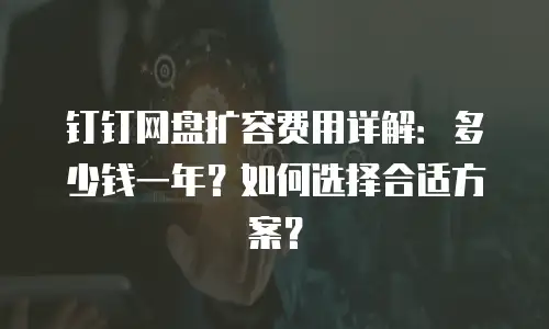 钉钉网盘扩容费用详解：多少钱一年？如何选择合适方案？
