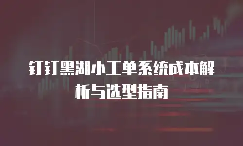 钉钉黑湖小工单系统成本解析与选型指南