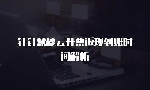 钉钉慧穗云开票返现到账时间解析