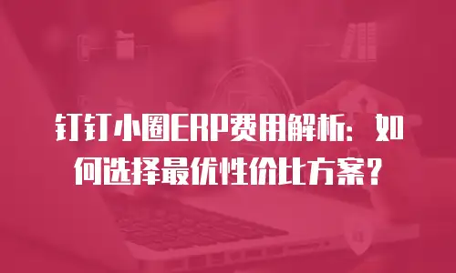 钉钉小圈ERP费用解析：如何选择最优性价比方案？