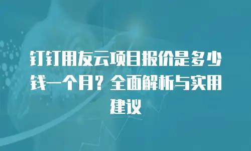 钉钉用友云项目报价是多少钱一个月？全面解析与实用建议