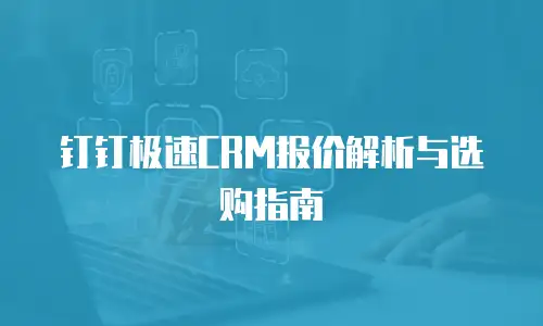 钉钉极速CRM报价解析与选购指南