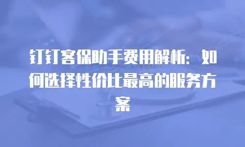 钉钉客保助手费用解析：如何选择性价比最高的服务方案