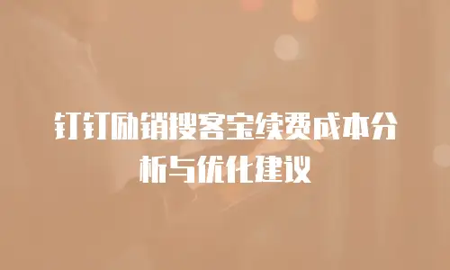 钉钉励销搜客宝续费成本分析与优化建议