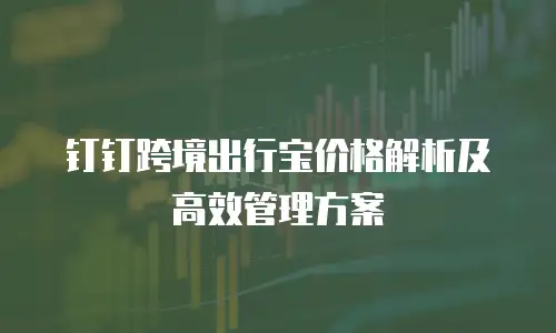 钉钉跨境出行宝价格解析及高效管理方案
