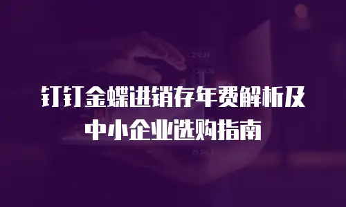 钉钉金蝶进销存年费解析及中小企业选购指南