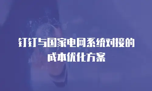 钉钉与国家电网系统对接的成本优化方案