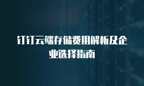 钉钉云端存储费用解析及企业选择指南