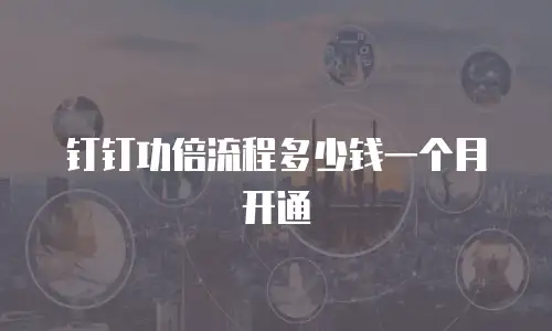 钉钉功倍流程多少钱一个月开通
