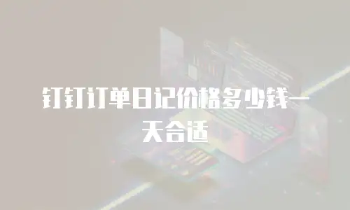 钉钉订单日记价格多少钱一天合适