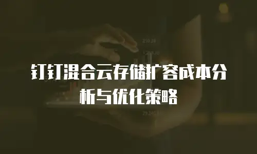 钉钉混合云存储扩容成本分析与优化策略