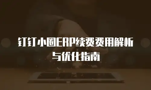 钉钉小圈ERP续费费用解析与优化指南