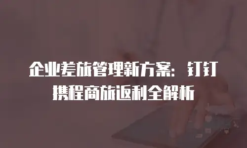 企业差旅管理新方案：钉钉携程商旅返利全解析