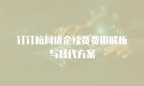 钉钉杭网优企续费费用解析与替代方案