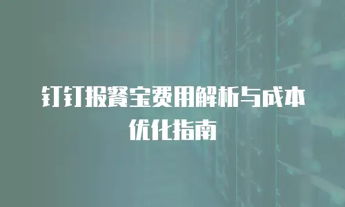 钉钉报餐宝费用解析与成本优化指南