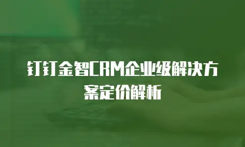 钉钉金智CRM企业级解决方案定价解析