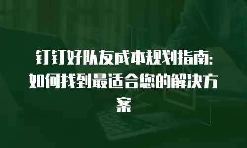 钉钉好队友成本规划指南：如何找到最适合您的解决方案