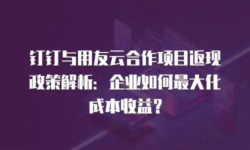 钉钉与用友云合作项目返现政策解析：企业如何最大化成本收益？