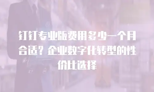 钉钉专业版费用多少一个月合适？企业数字化转型的性价比选择