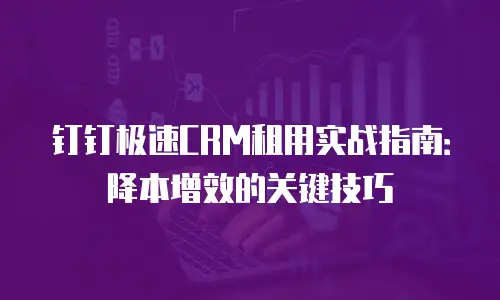 钉钉极速CRM租用实战指南：降本增效的关键技巧