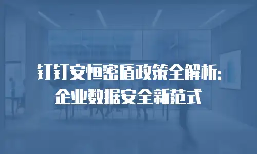 钉钉安恒密盾政策全解析：企业数据安全新范式