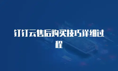 钉钉云售后购买技巧详细过程