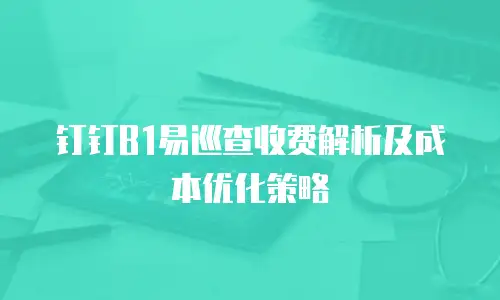 钉钉B1易巡查收费解析及成本优化策略