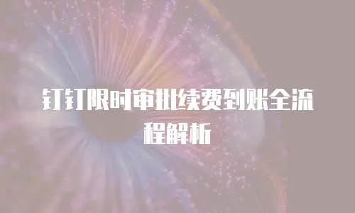 钉钉限时审批续费到账全流程解析
