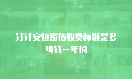 钉钉安恒密盾收费标准是多少钱一年的