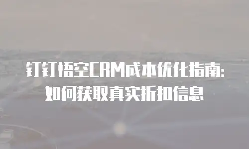 钉钉悟空CRM成本优化指南：如何获取真实折扣信息