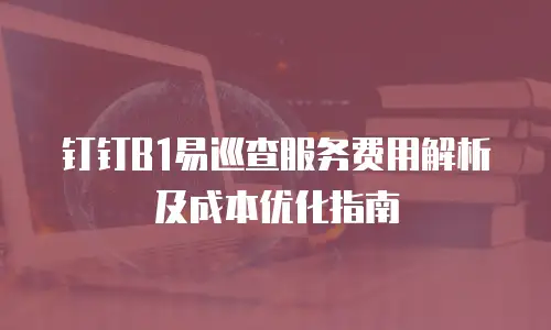 钉钉B1易巡查服务费用解析及成本优化指南