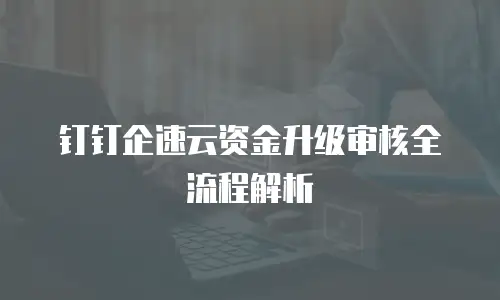 钉钉企速云资金升级审核全流程解析