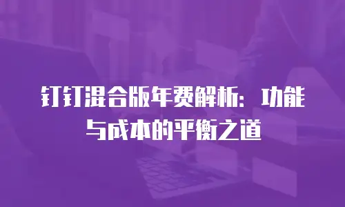 钉钉混合版年费解析：功能与成本的平衡之道